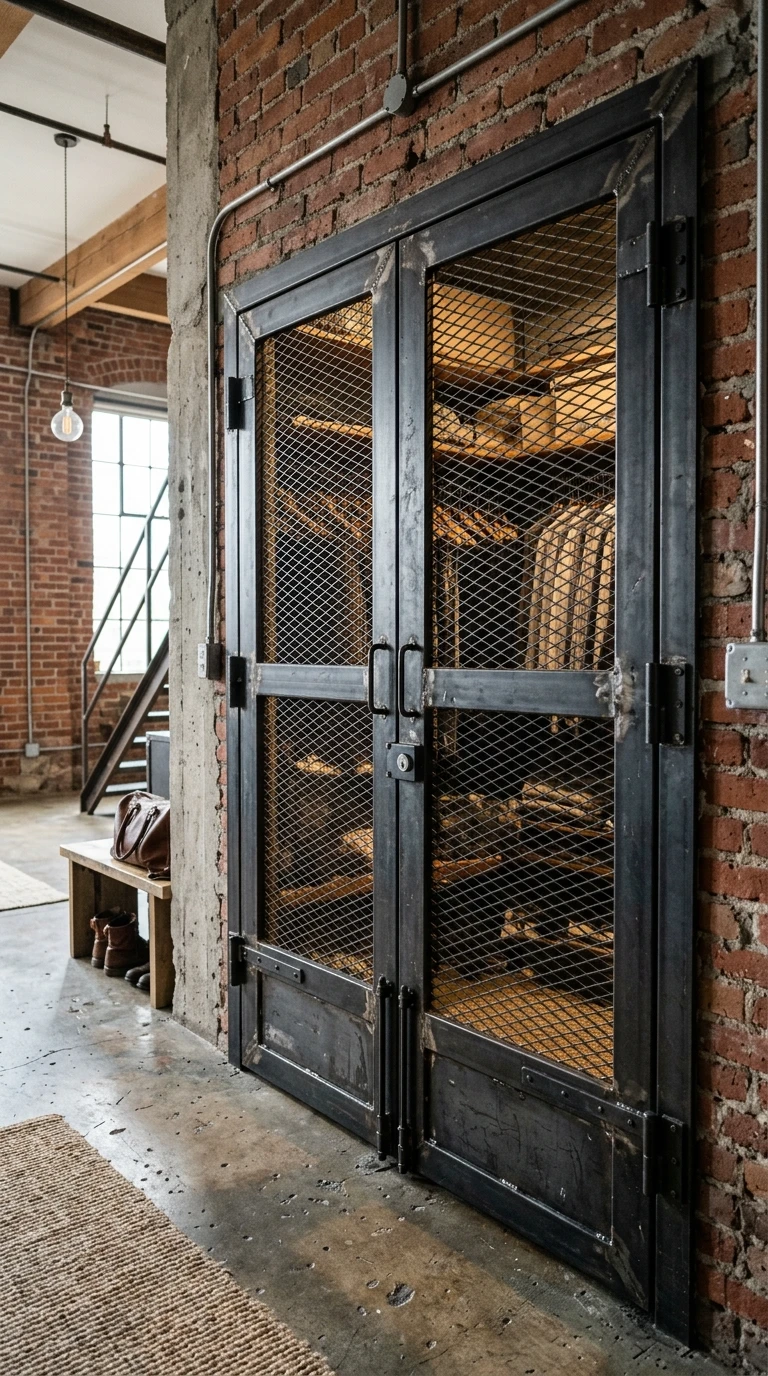 La porte grillagée style industriel