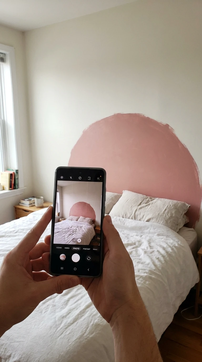 La Tête de Lit Peinte Directement sur le Mur