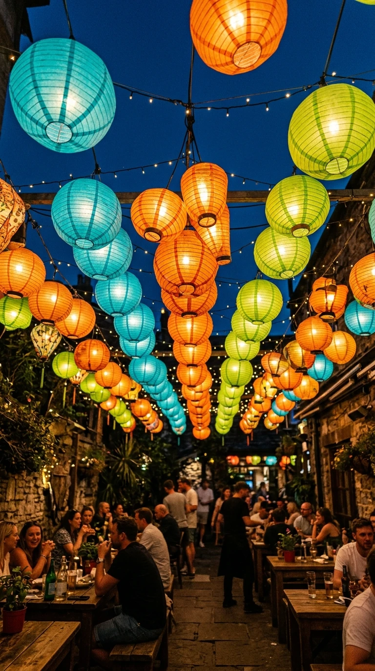 Lampions Colorés en Papier de Riz