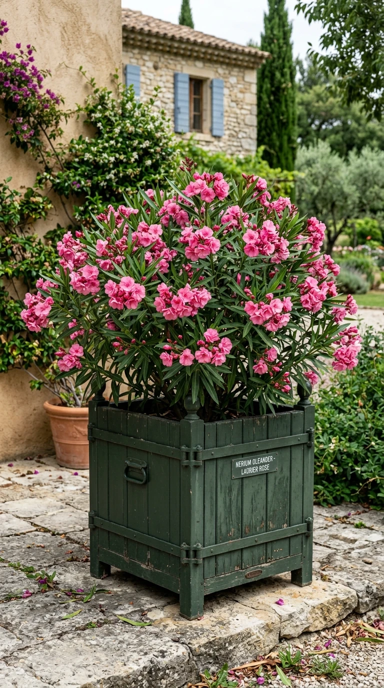 Laurier Rose Nerium Oleander en Caisse Versailles