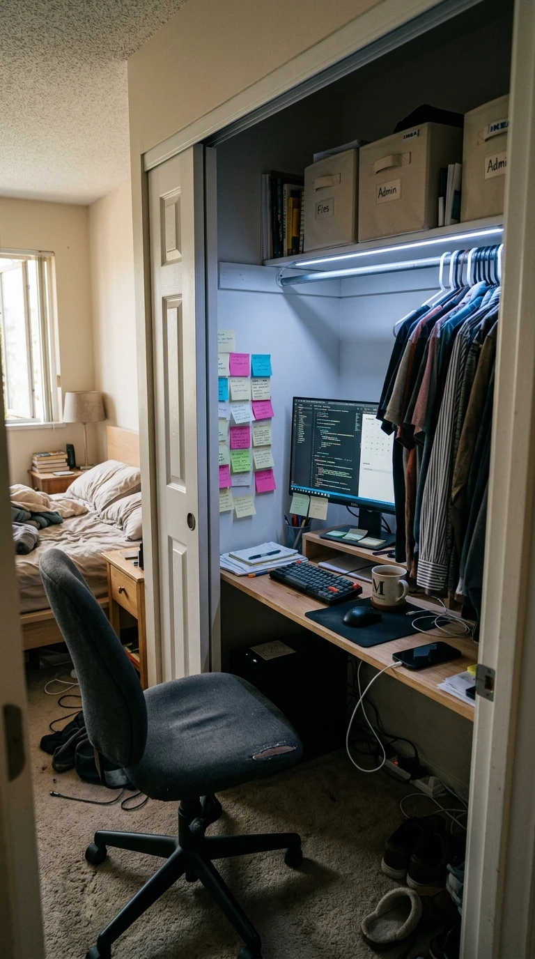 Le Bureau Intégré dans l'Armoire