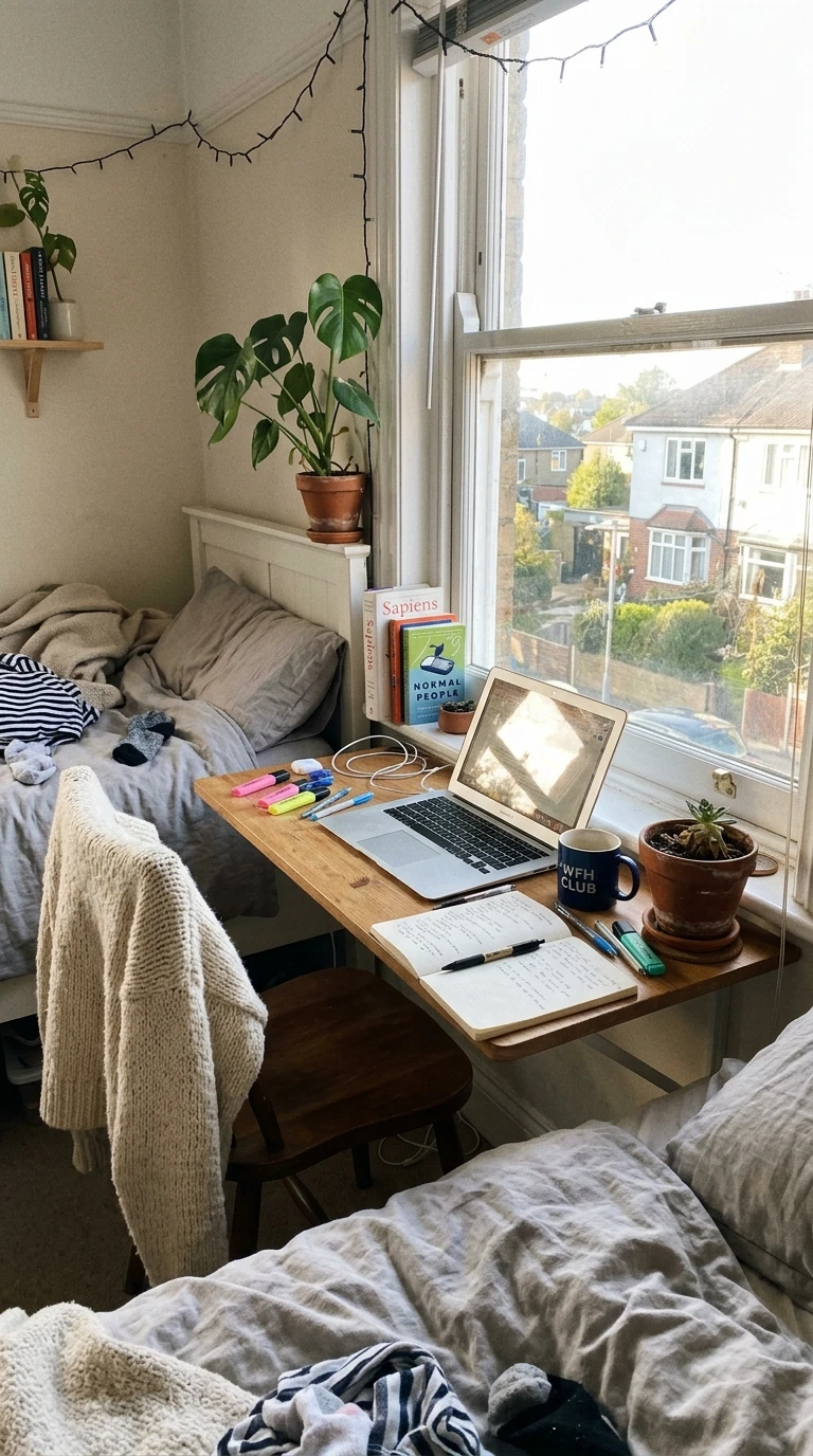 Le Coin de Fenêtre Transformé en Bureau