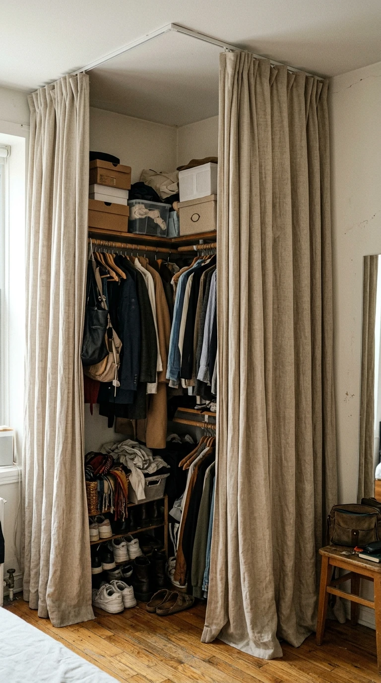Le Dressing Angle Avec Rideau