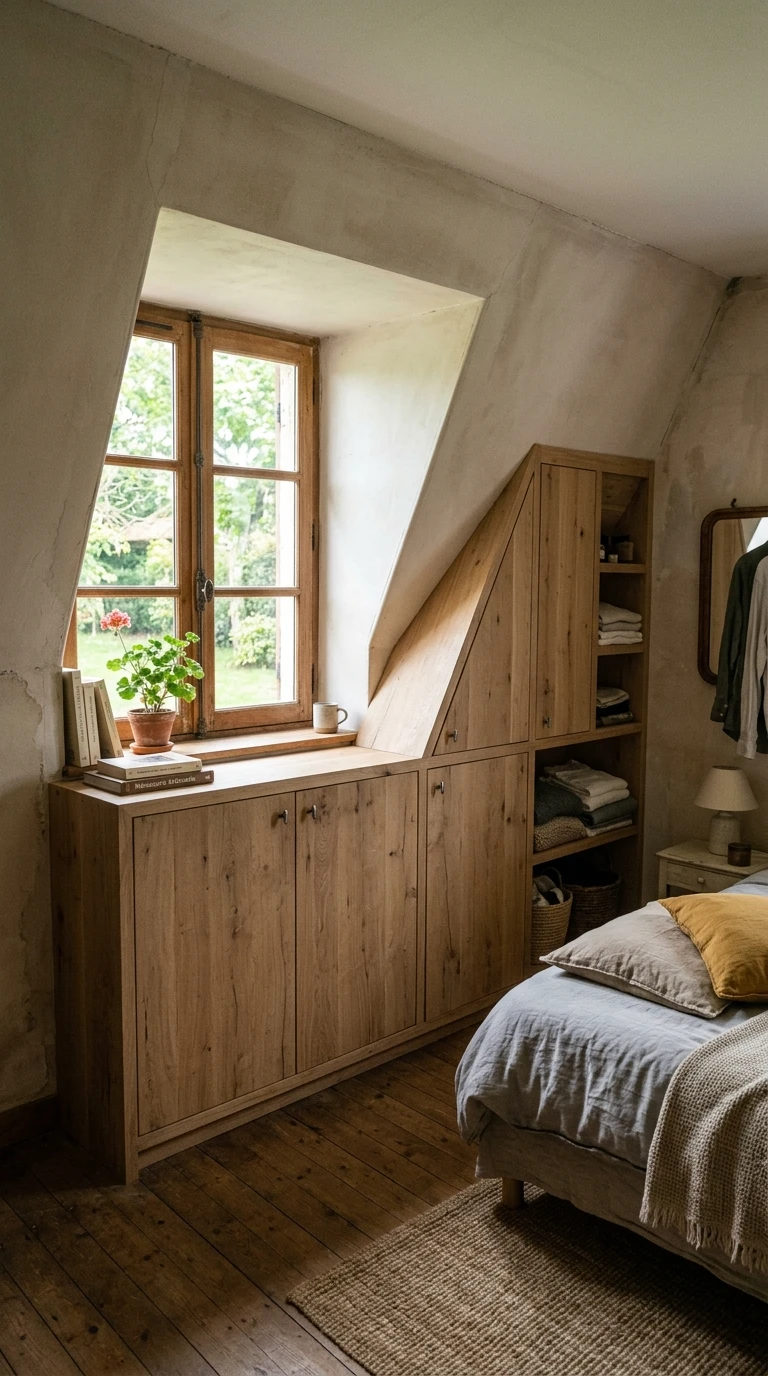 Le Dressing Angle Sous Fenêtre Basse