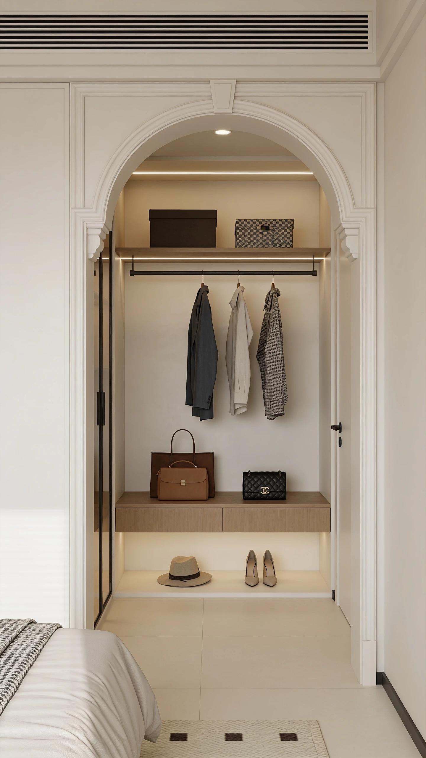Le Dressing Ouvert Avec Cadre Architectural