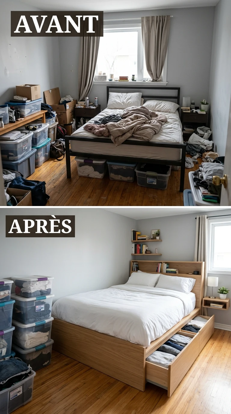 Le Lit avec Rangements Intégrés