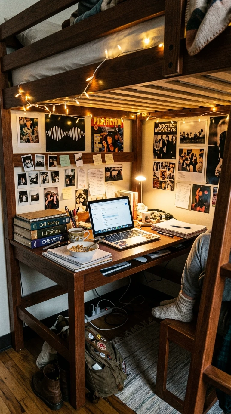Le Lit Mezzanine avec Bureau Intégré en Dessous