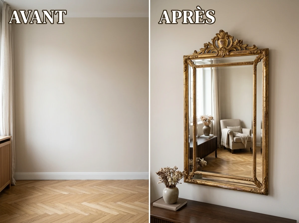 Le Miroir Biseauté Aux Bords Dorés