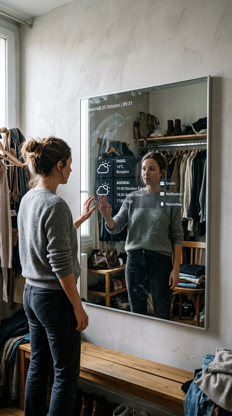 Le Miroir Connecté Avec Affichage