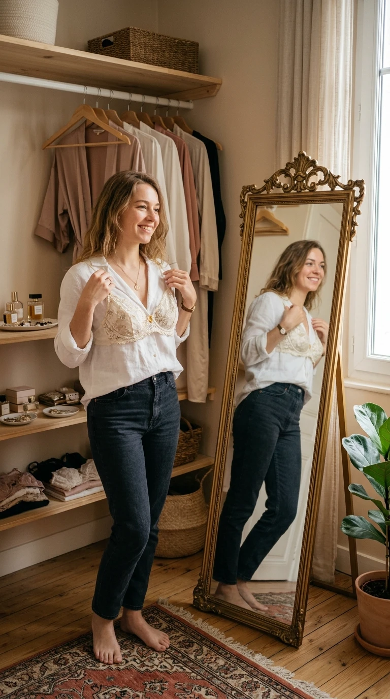 Le Miroir Dans Le Coin Lingerie