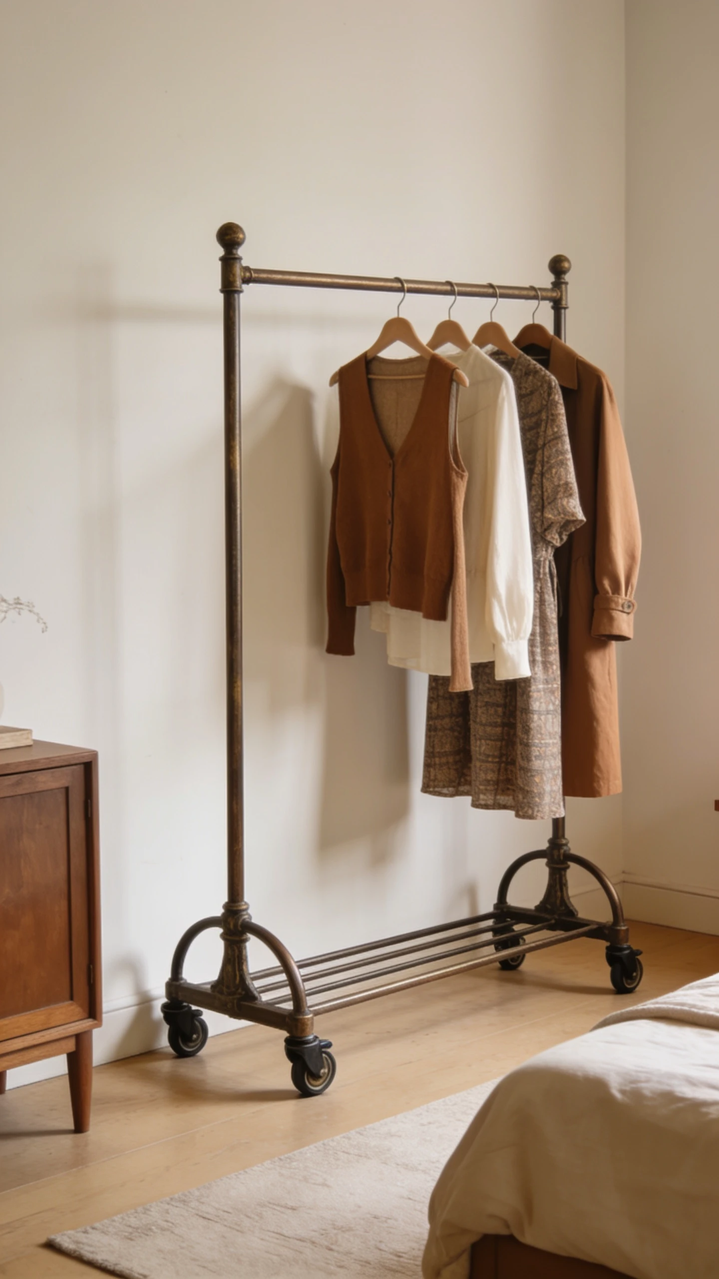 Le Portant Vintage Sur Roulettes