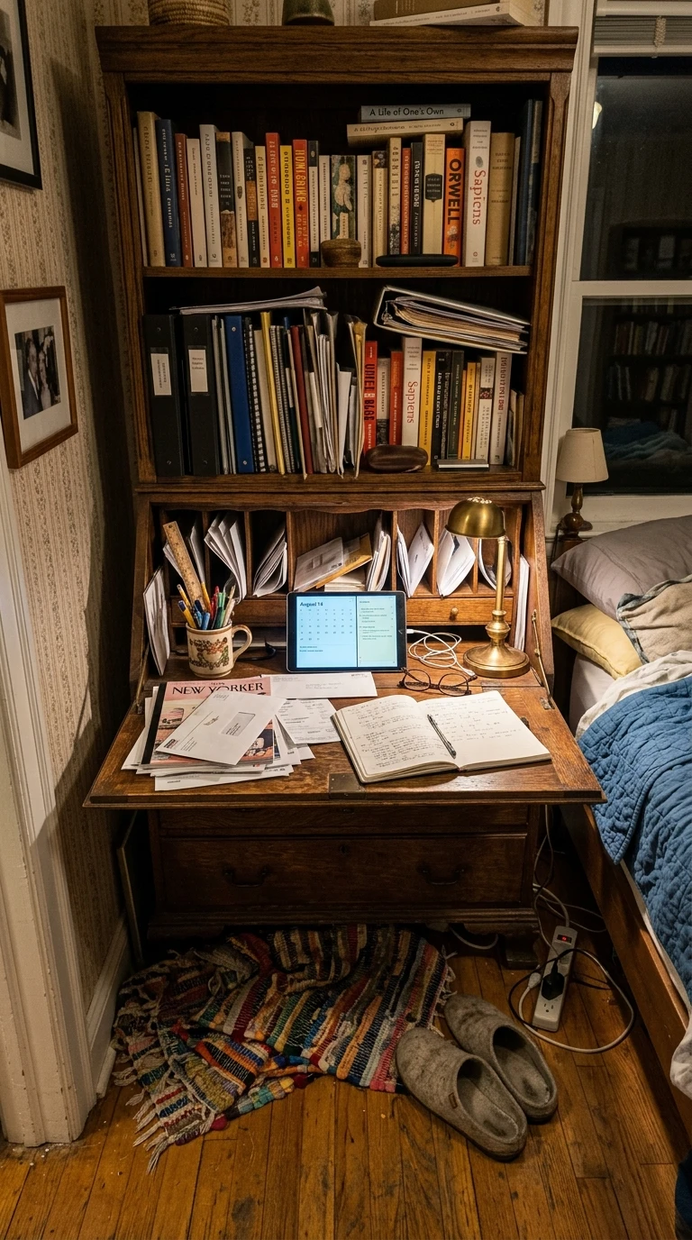 Le Secrétaire Fermé Style Bibliothèque