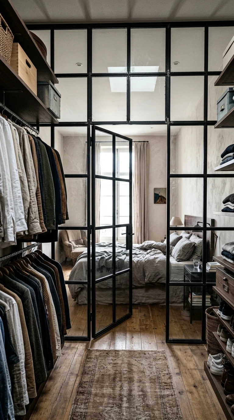 Le Walk-in Avec Verrière Donnant sur la Chambre