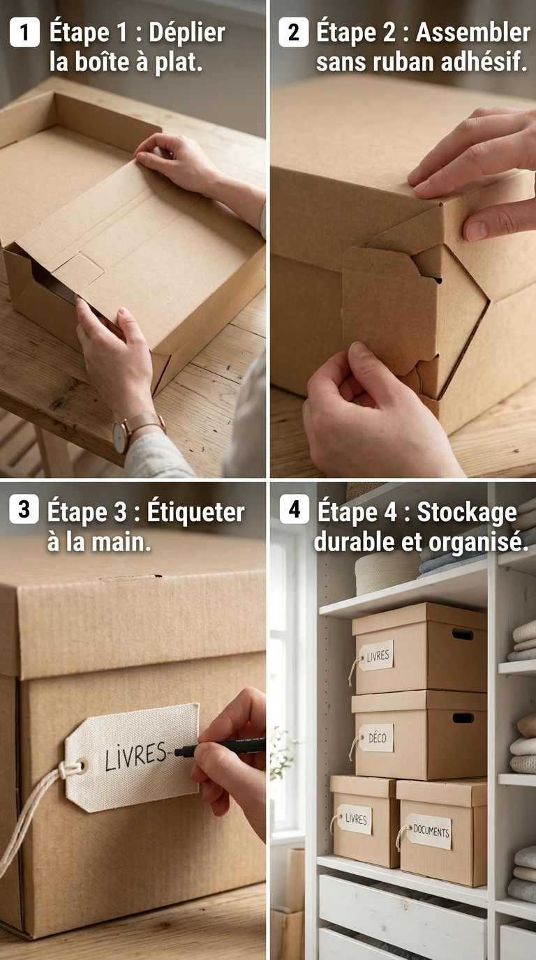 Les Boites De Rangement En Carton Recyclé