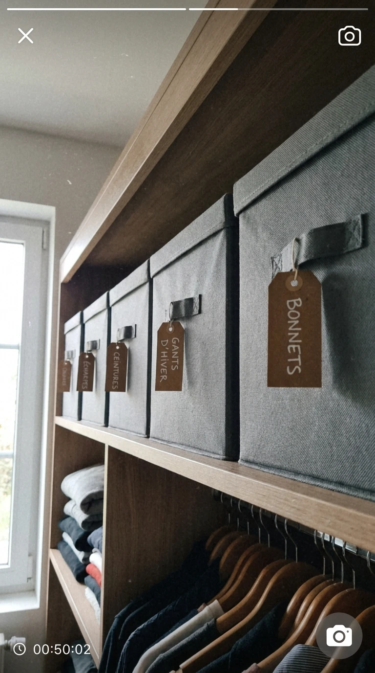 Les Boîtes de Rangement Étiquetées pour les Accessoires
