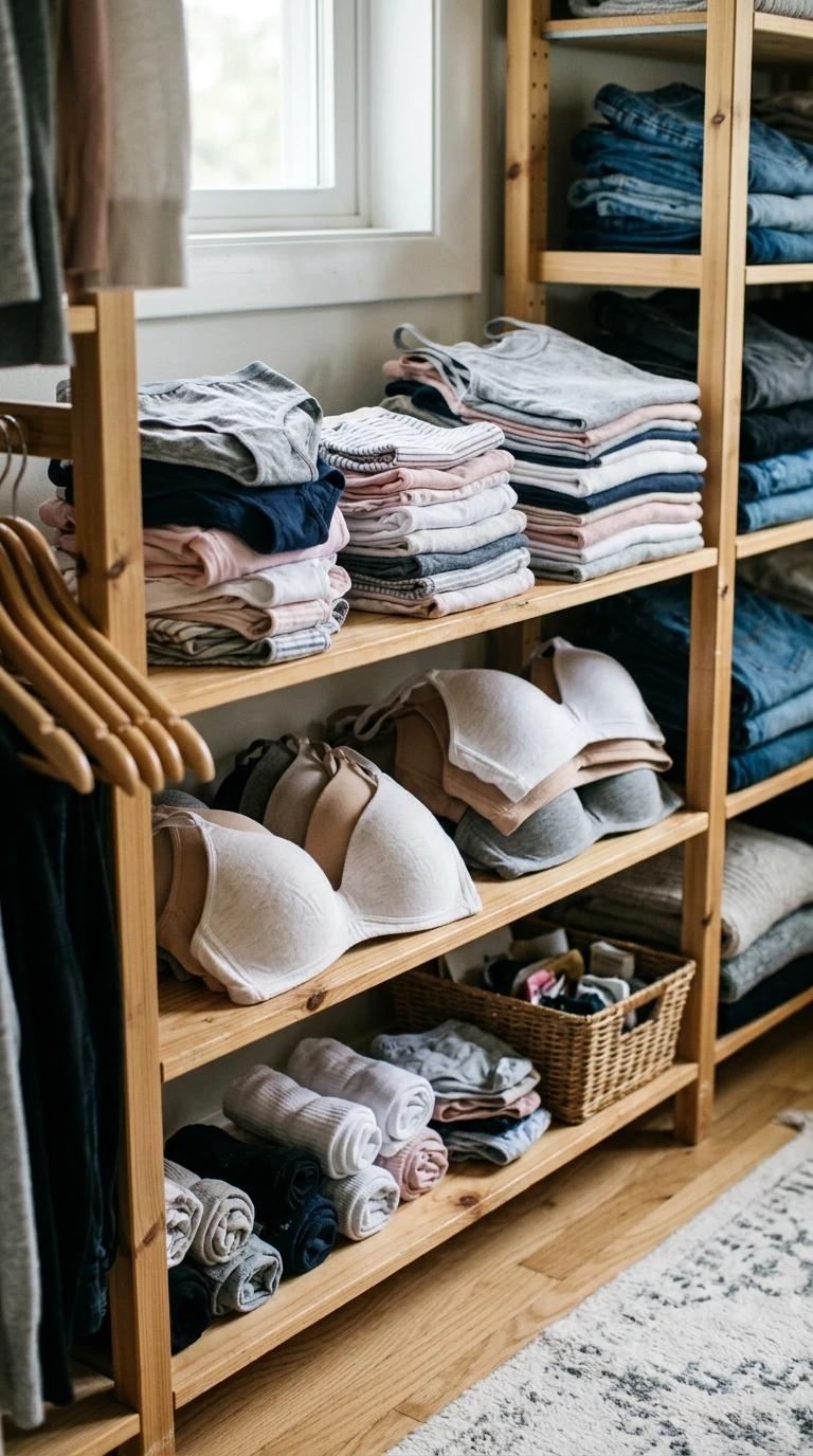 Les Étagères Basses Pour La Lingerie Coton