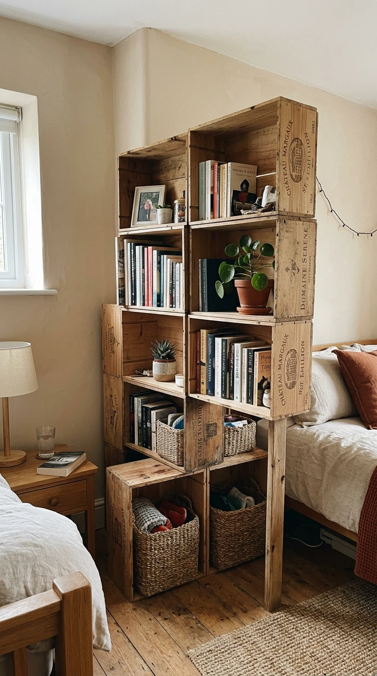 L'Étagère DIY avec des Caisses de Bois
