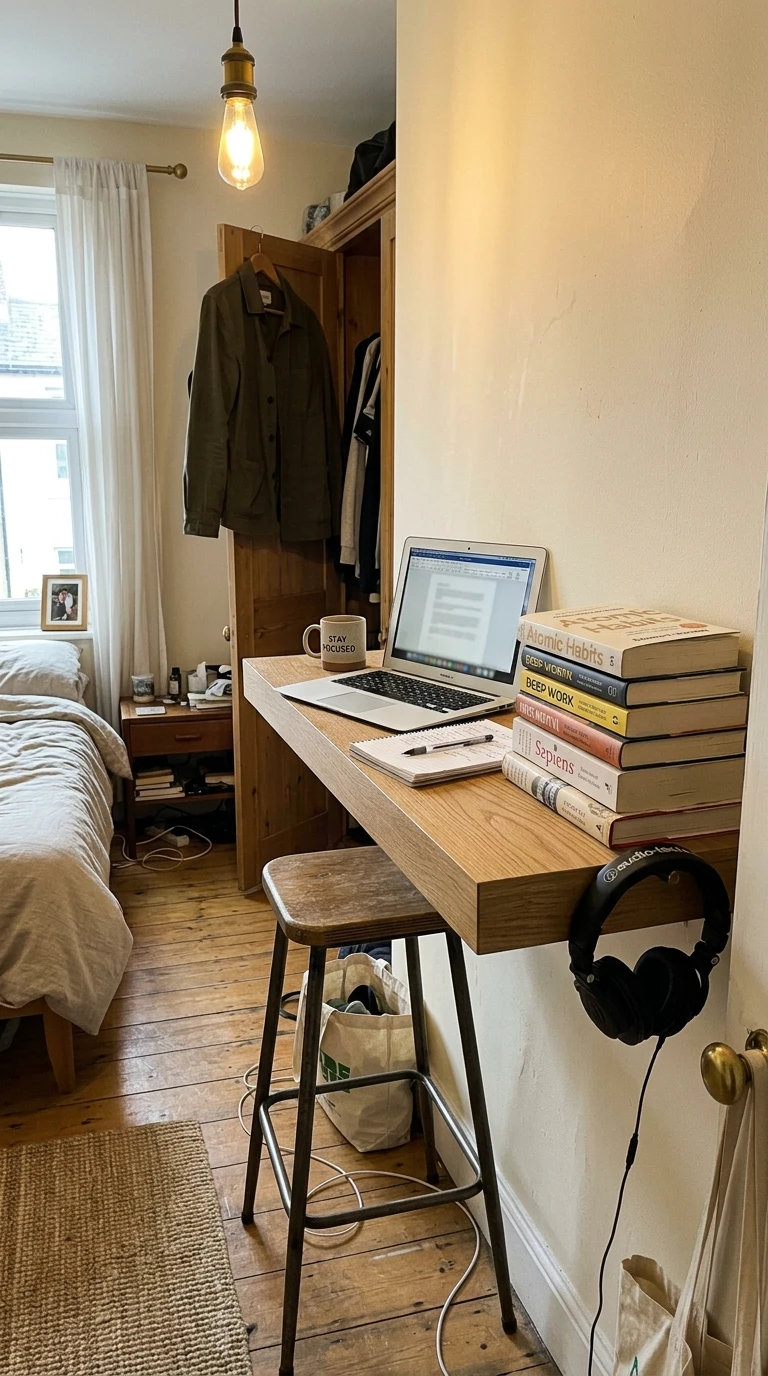 L'Étagère Transformée en Bureau