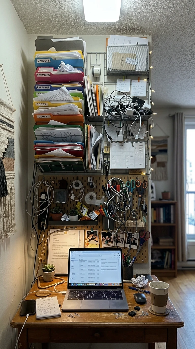 L'Organiseur Vertical au-dessus du Bureau
