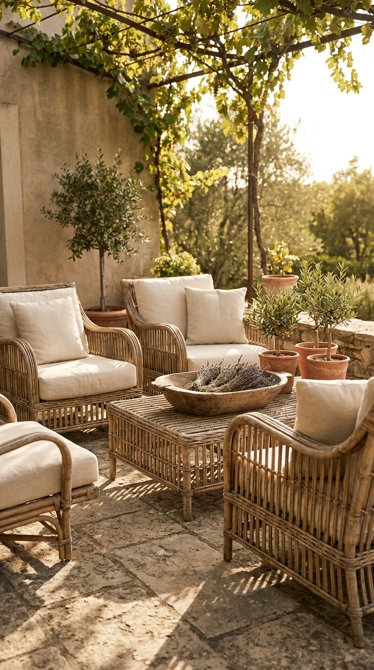 Mobilier en Rotin Naturel pour l'Ambiance Provençale