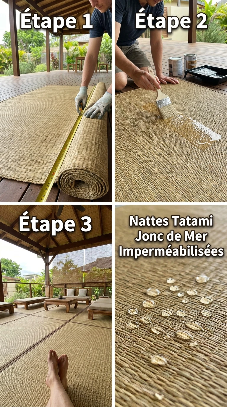 Nattes Tatami Jonc de Mer Imperméabilisées