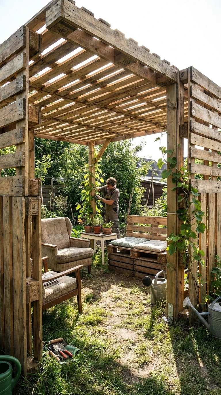 Niveau Débutant : Pergola Palette Recyclée