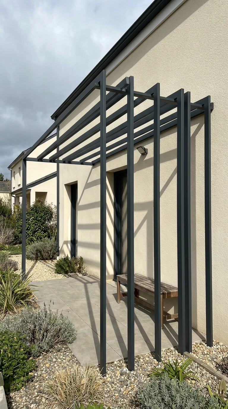 Pergola Aluminium Anthracite Profils Fins