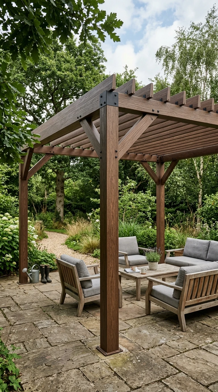 Pergola Aluminium Aspect Bois 5x5m