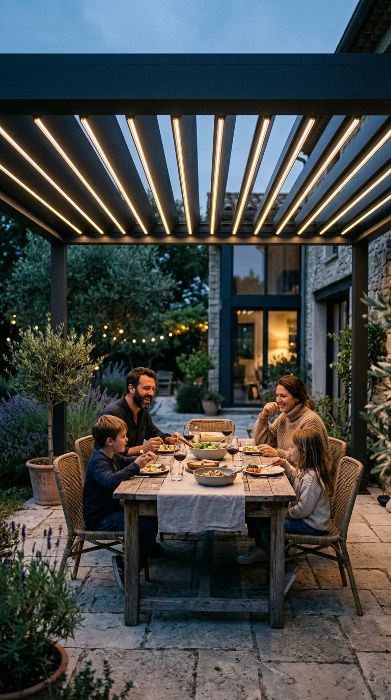 Pergola Bioclimatique 5x4m avec LED Intégrées