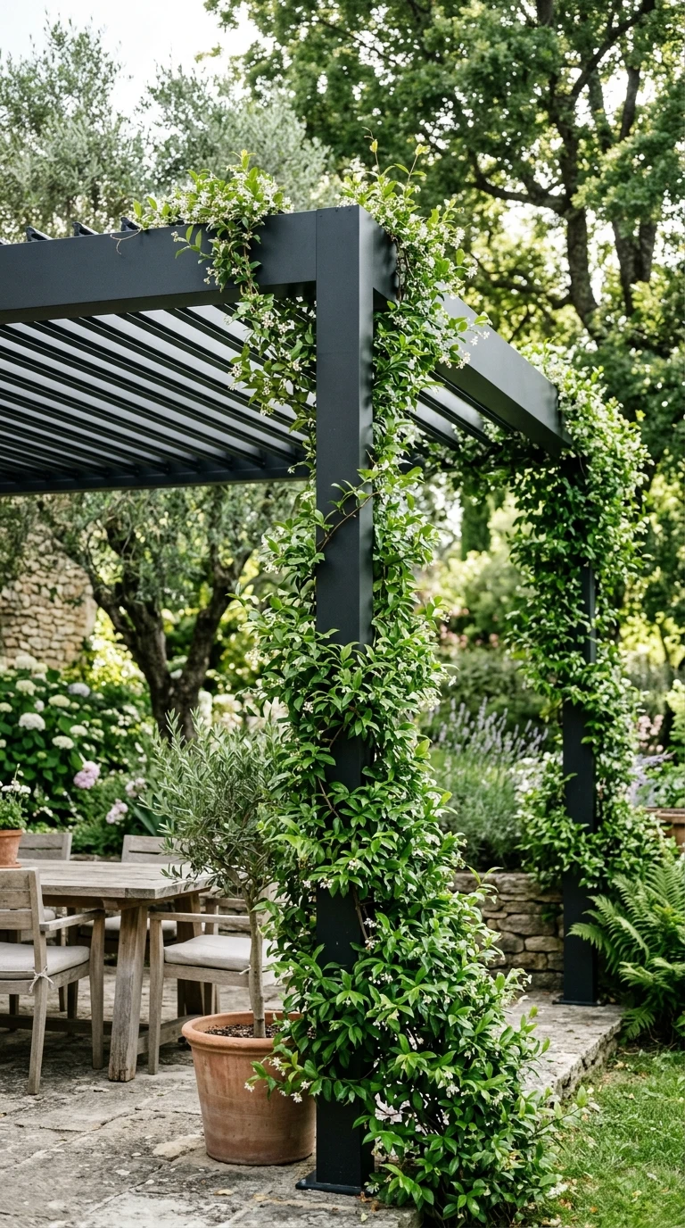 Pergola Bioclimatique avec Végétal Intégré