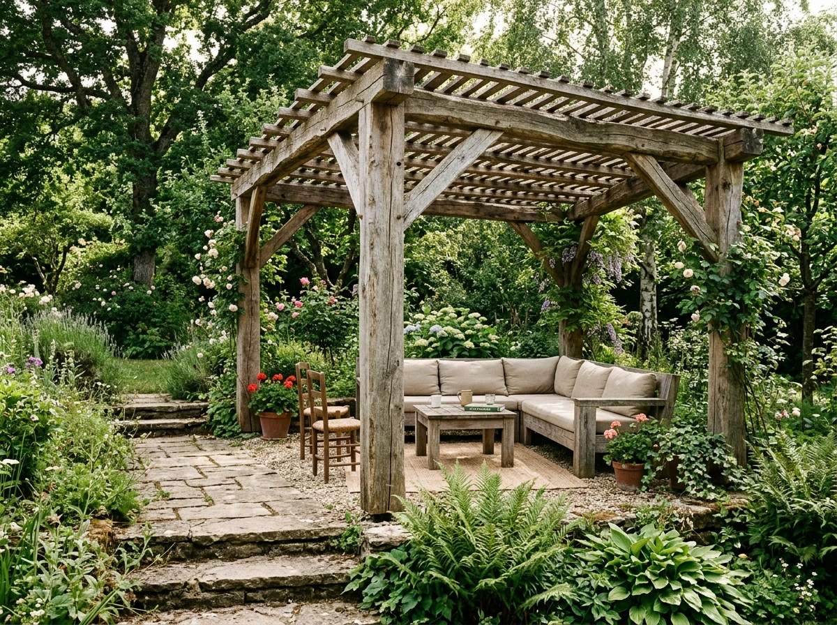 Pergola Châtaignier 4x6m Autoportante