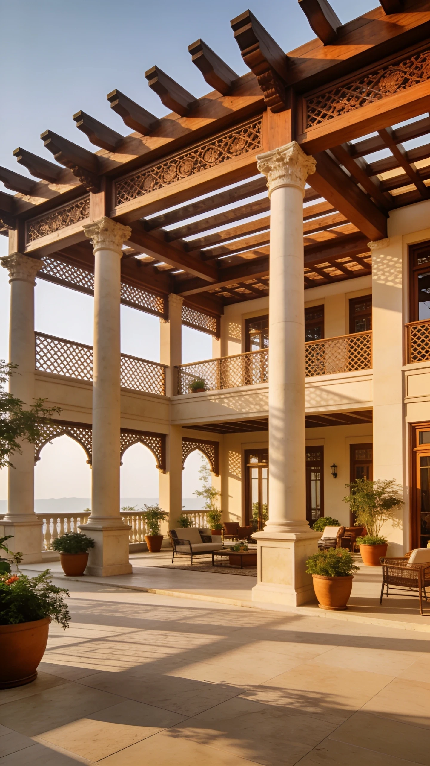 Pergola Double Hauteur pour Grande Terrasse