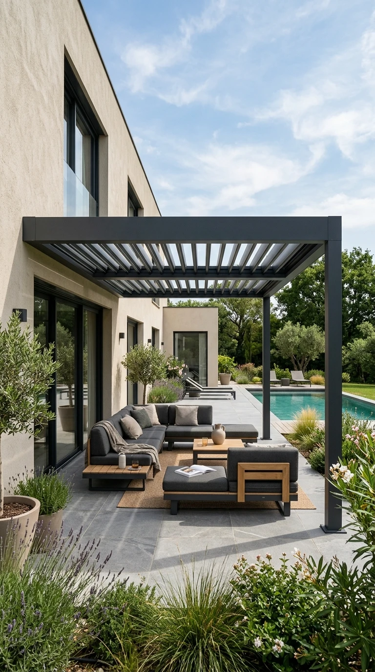 Pergola Terrasse Adossée Toit Plat Aluminium
