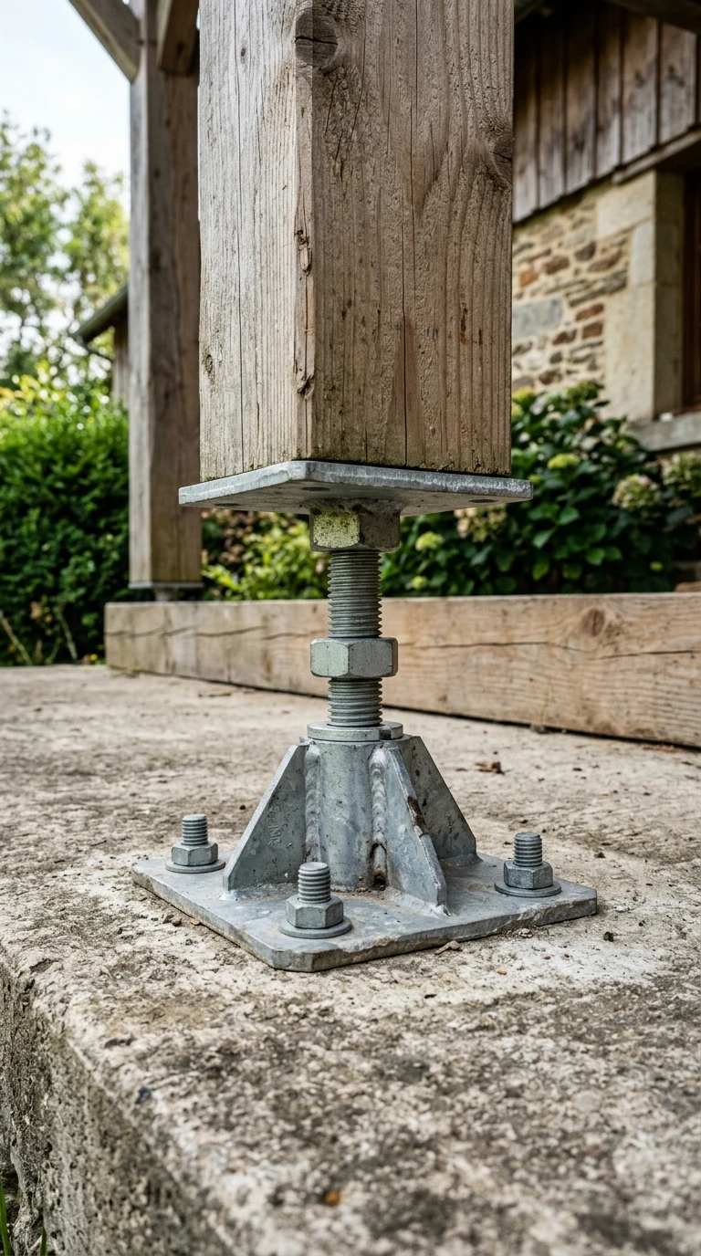 Pied de Poteau Réglable en Hauteur