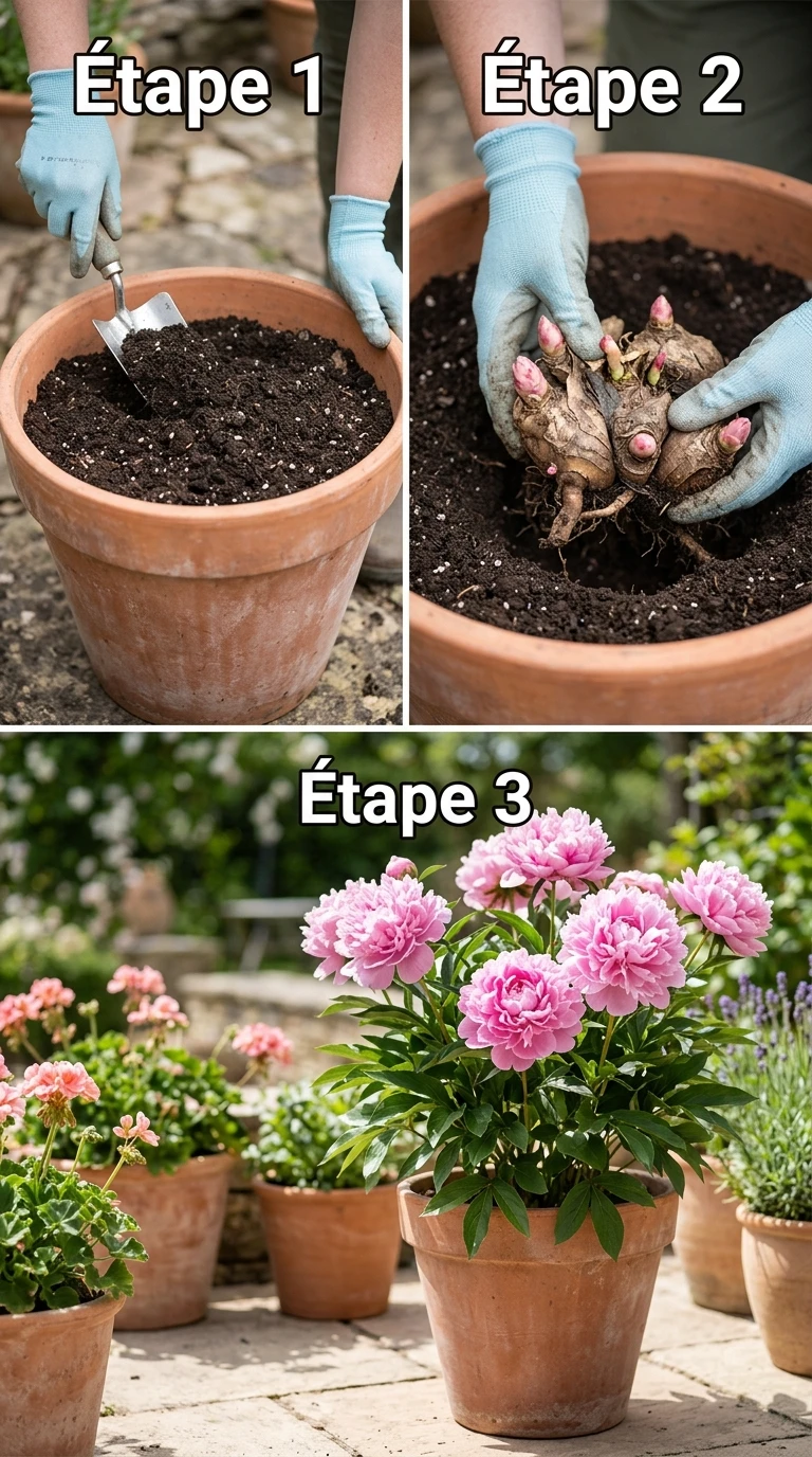 Pivoines en Pots 40L - Floraison Spectaculaire Mai-Juin
