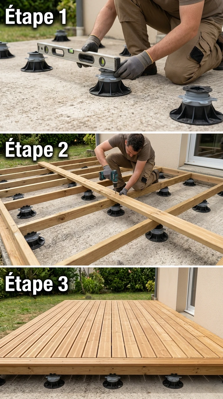 Plancher Bois Surélevé DIY sur Plots
