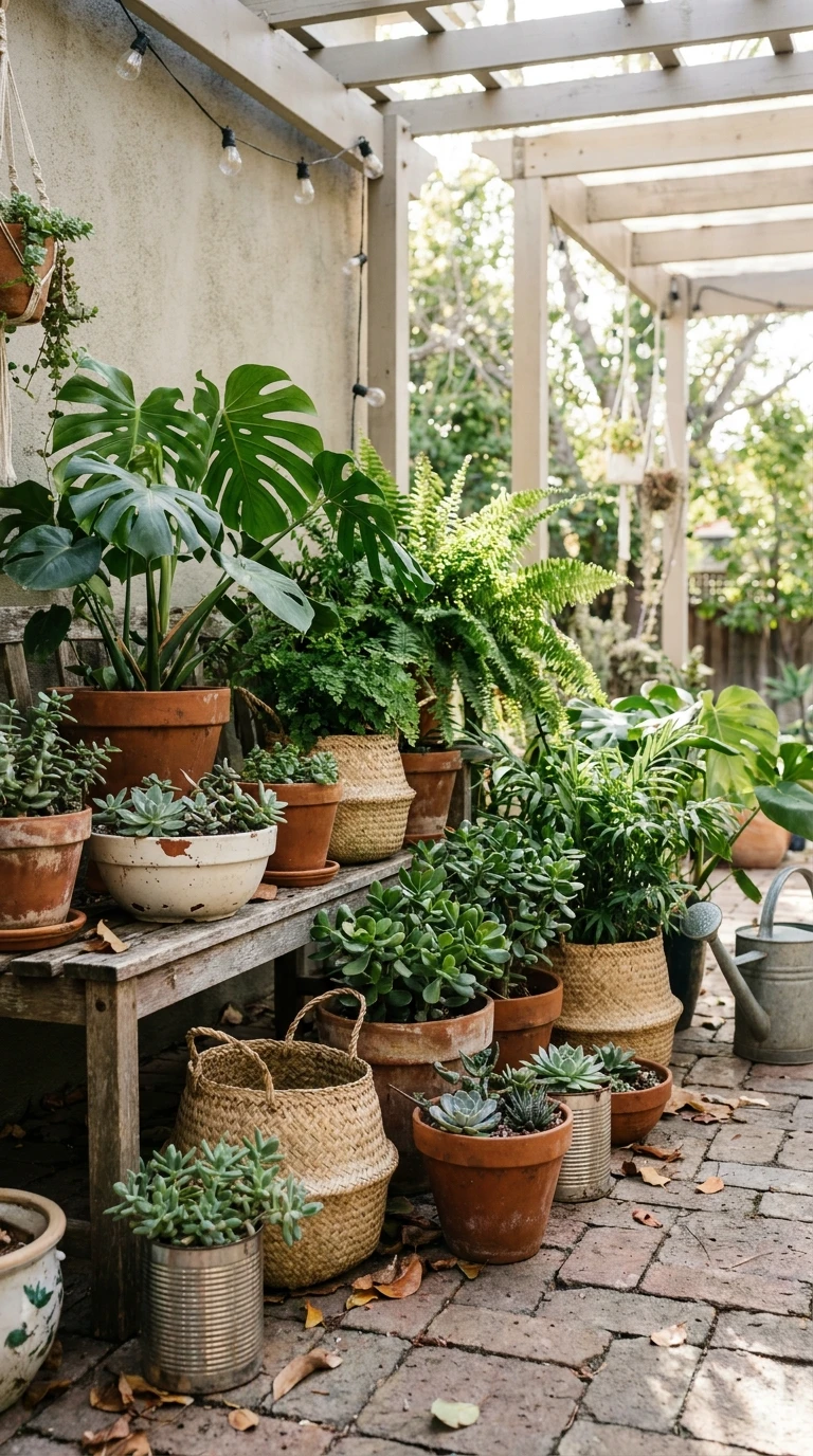 Plantes en Collection de Pots Dépareillés
