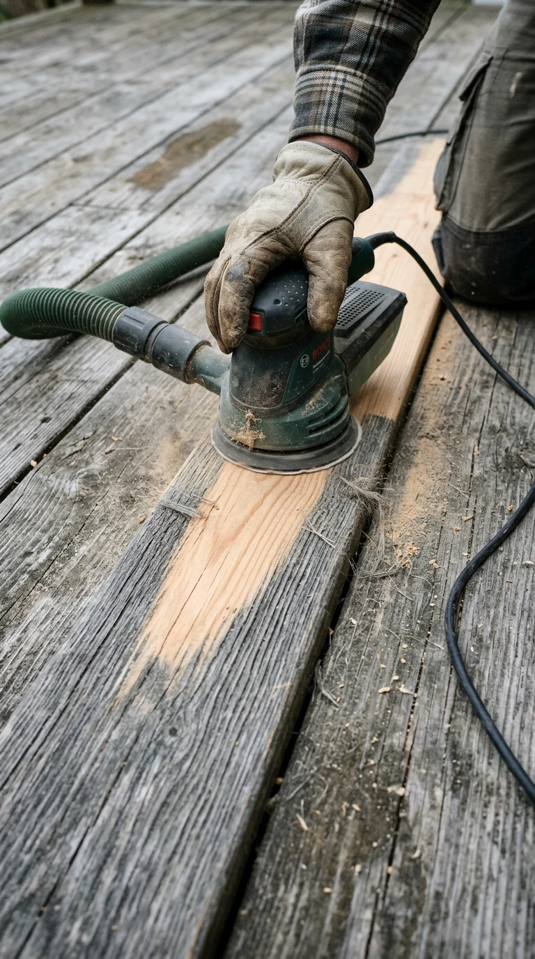 Ponçage Léger pour les Bois Grisés et Fibrés