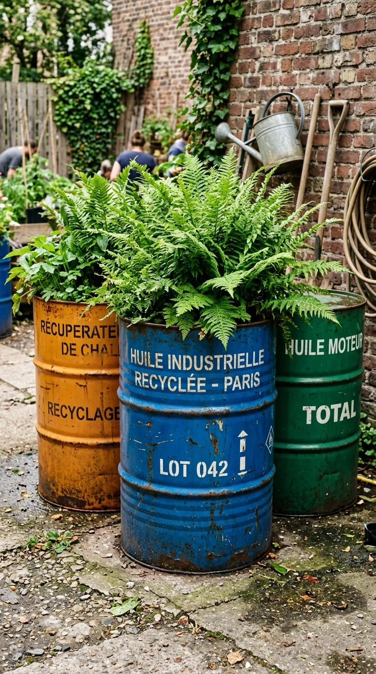Pot de Fleur en Bidons Métalliques Recyclés