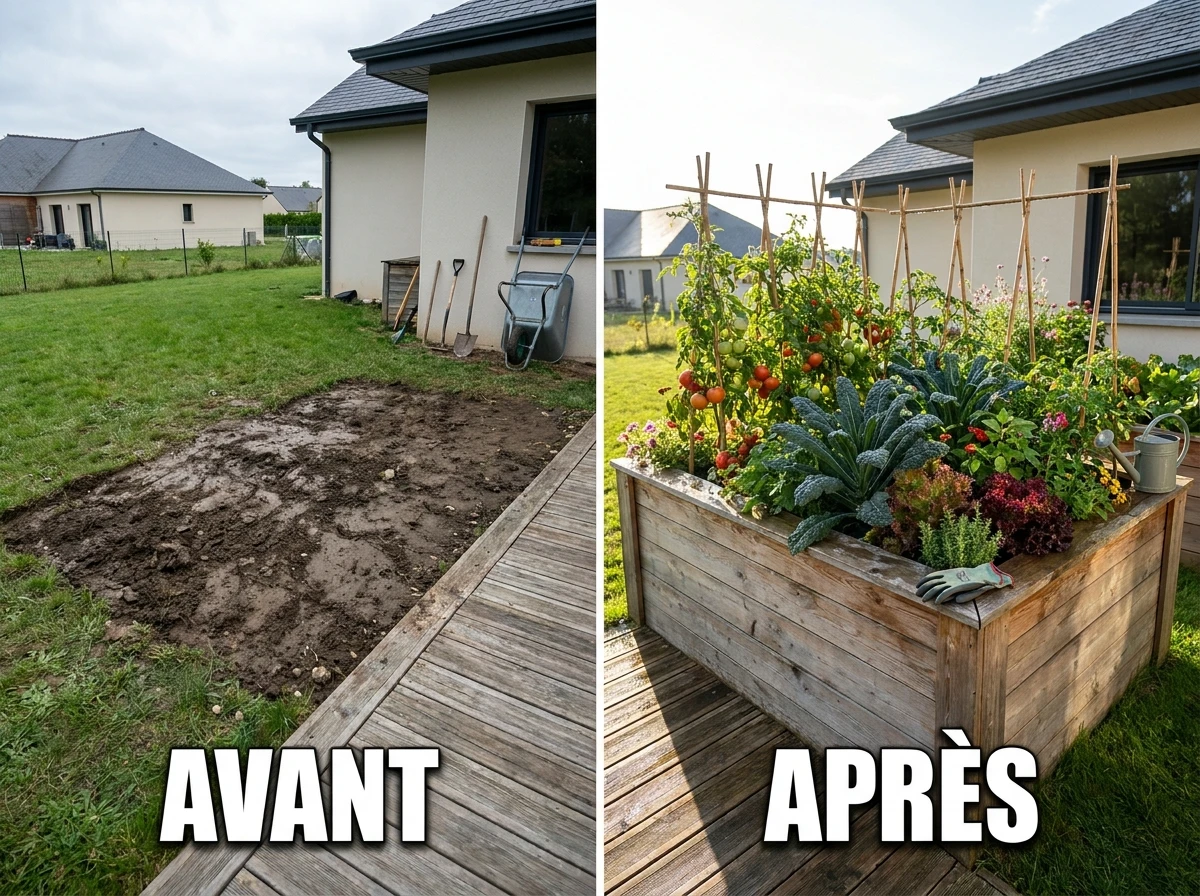 Potager Surélevé en Lisière de Terrasse