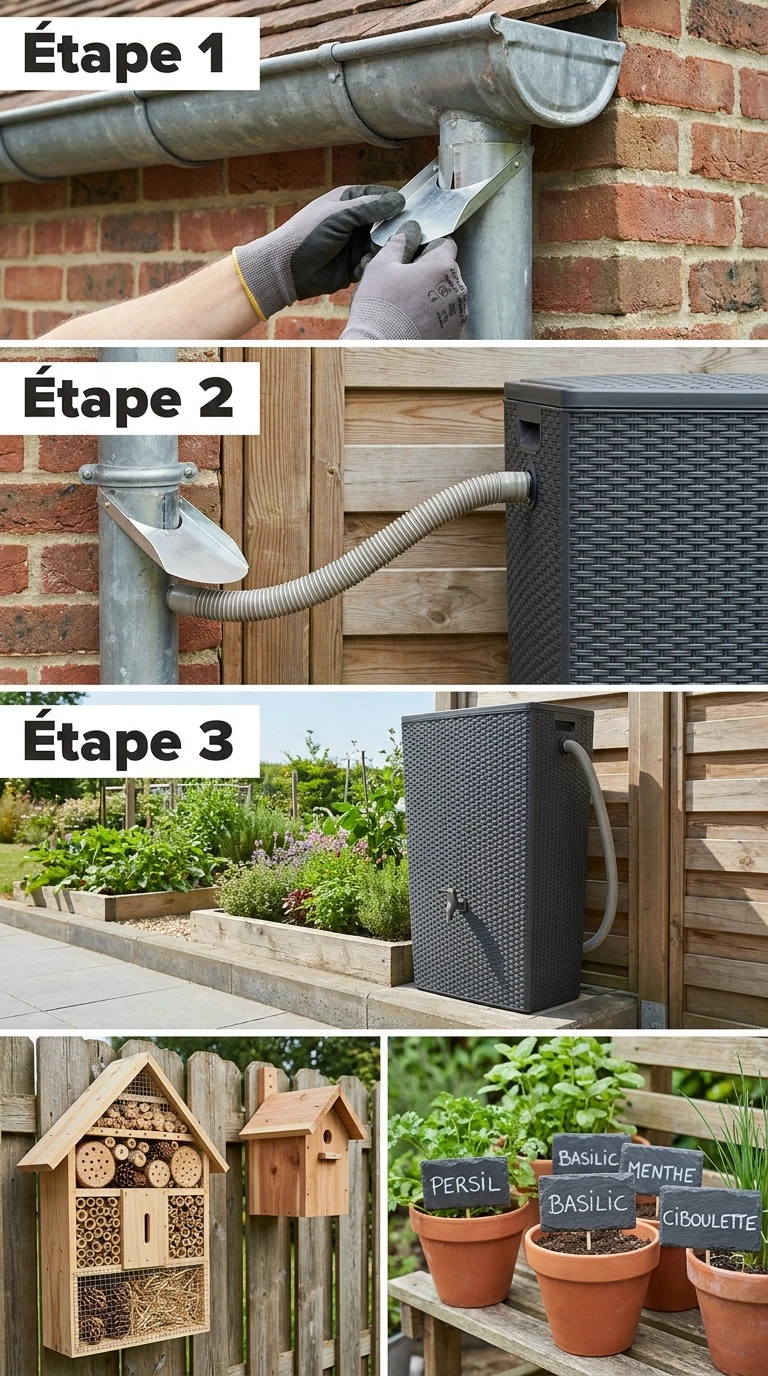Récupérateur d'Eau de Pluie Connecté aux Gouttières