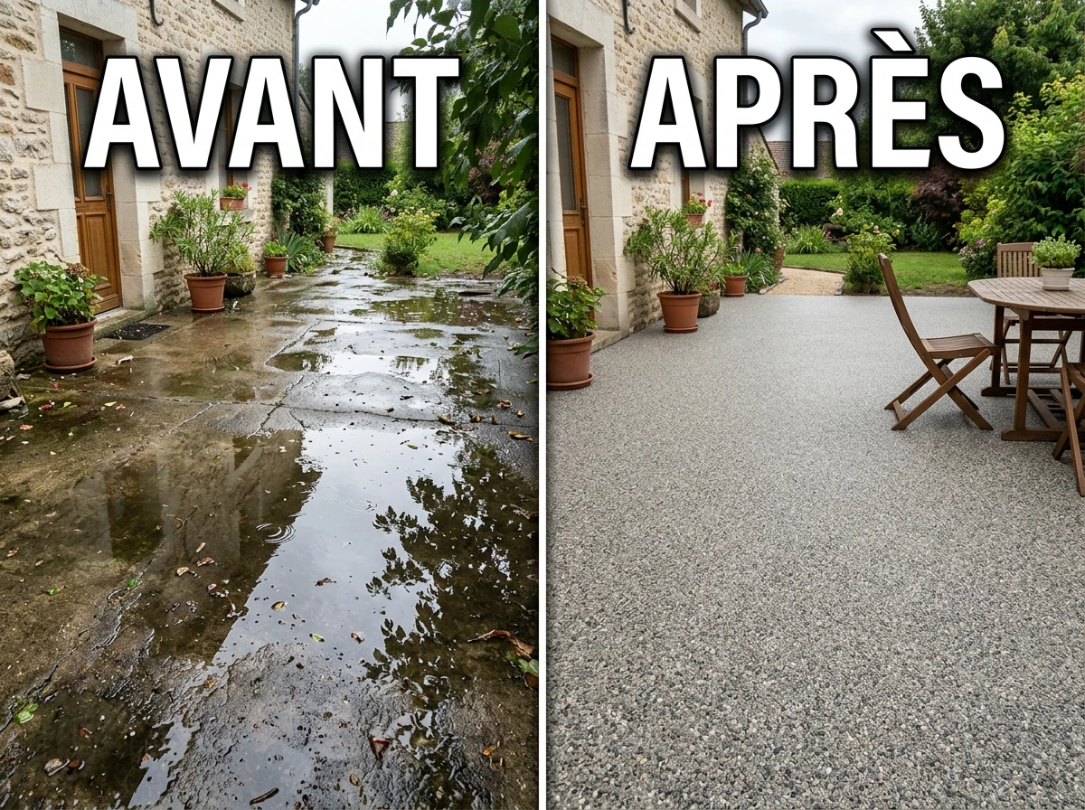 Résine Drainante sur Gravillons Lavés