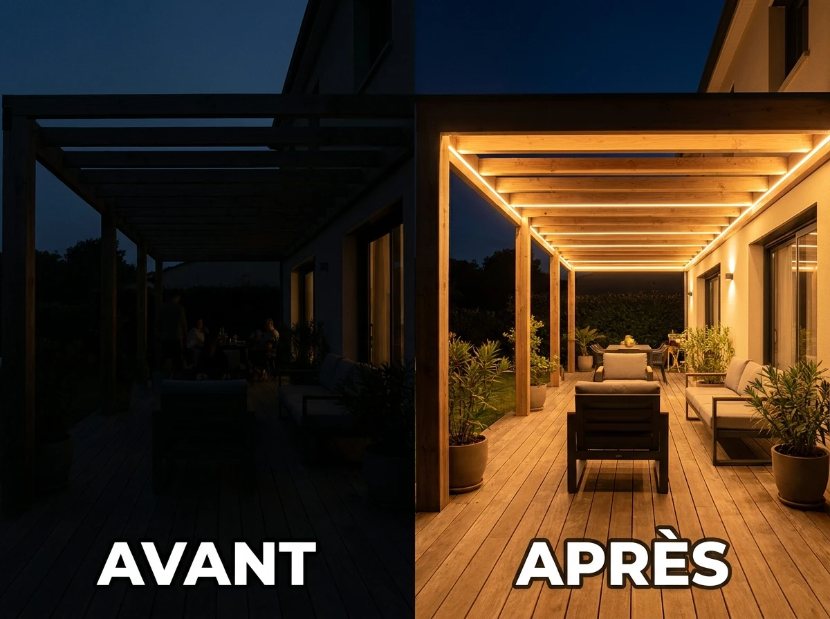 Ruban LED Sous la Pergola ou le Store