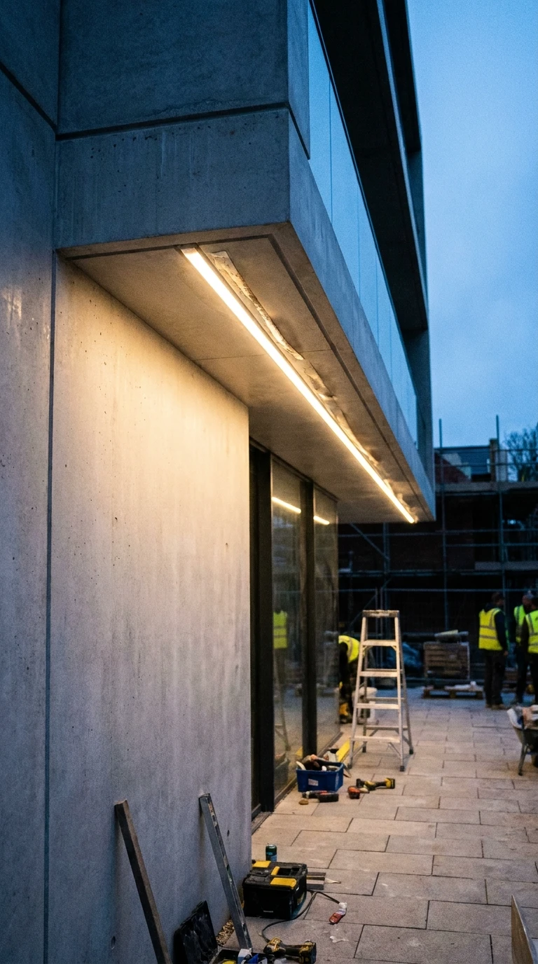 Ruban LED Warm White sous Bandeau de Façade