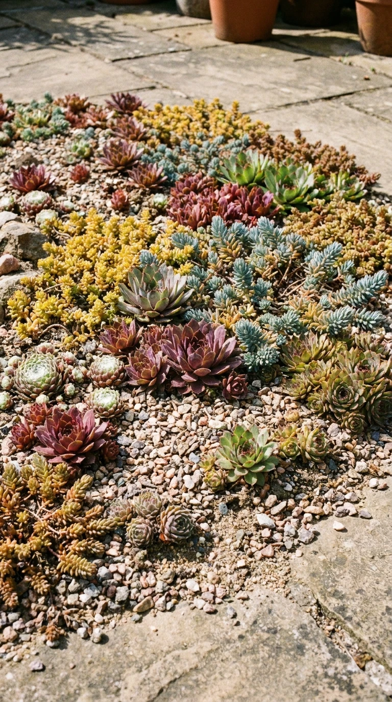 Sedums et Sempervivums en Tapis Minéral