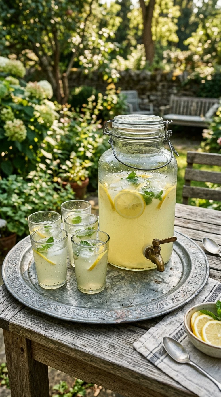Service à Limonade Vintage Plateau en Zinc