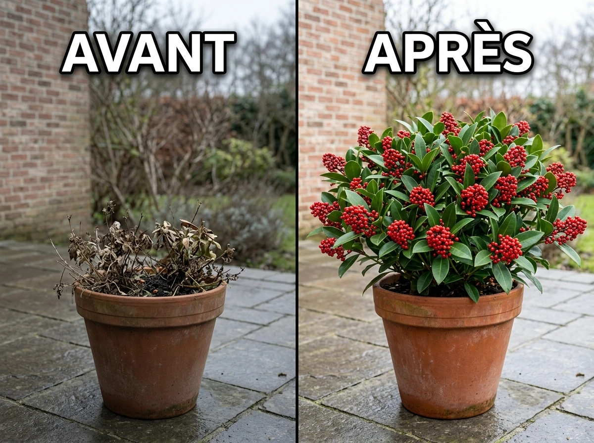 Skimmia Japonica - Baies Rouges de Novembre à Mars
