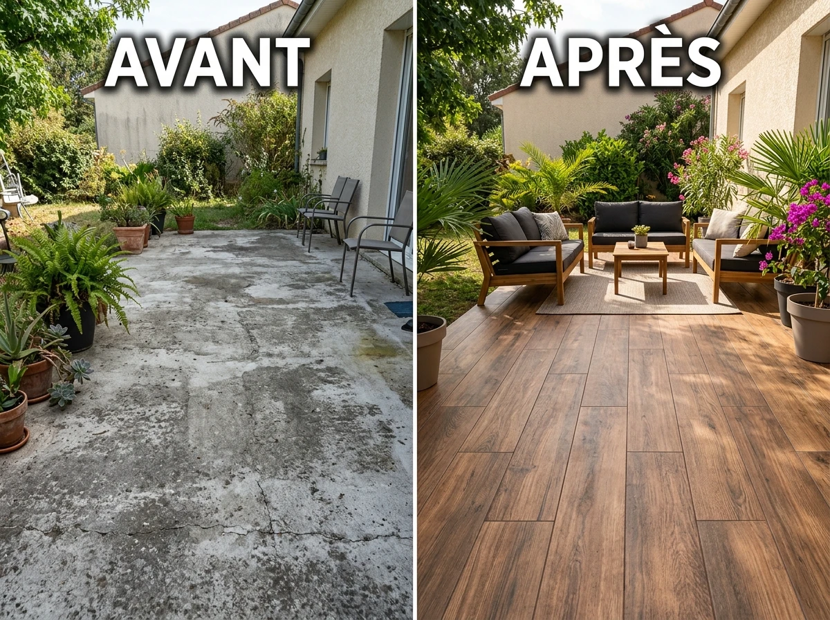 Sol Carrelage Imitation Bois Tropical Brun Chaud