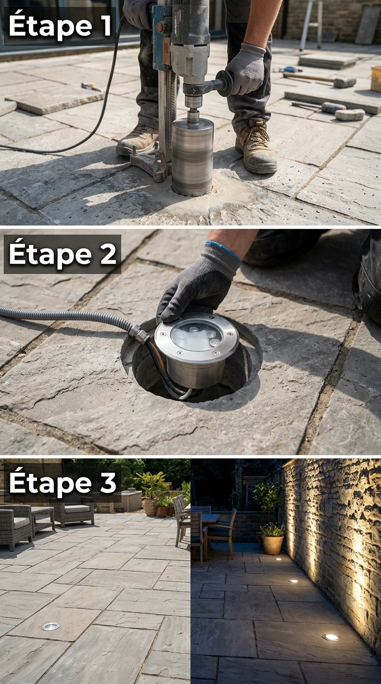 Spots LED Encastrés Dalle IP67 - Invisible le Jour