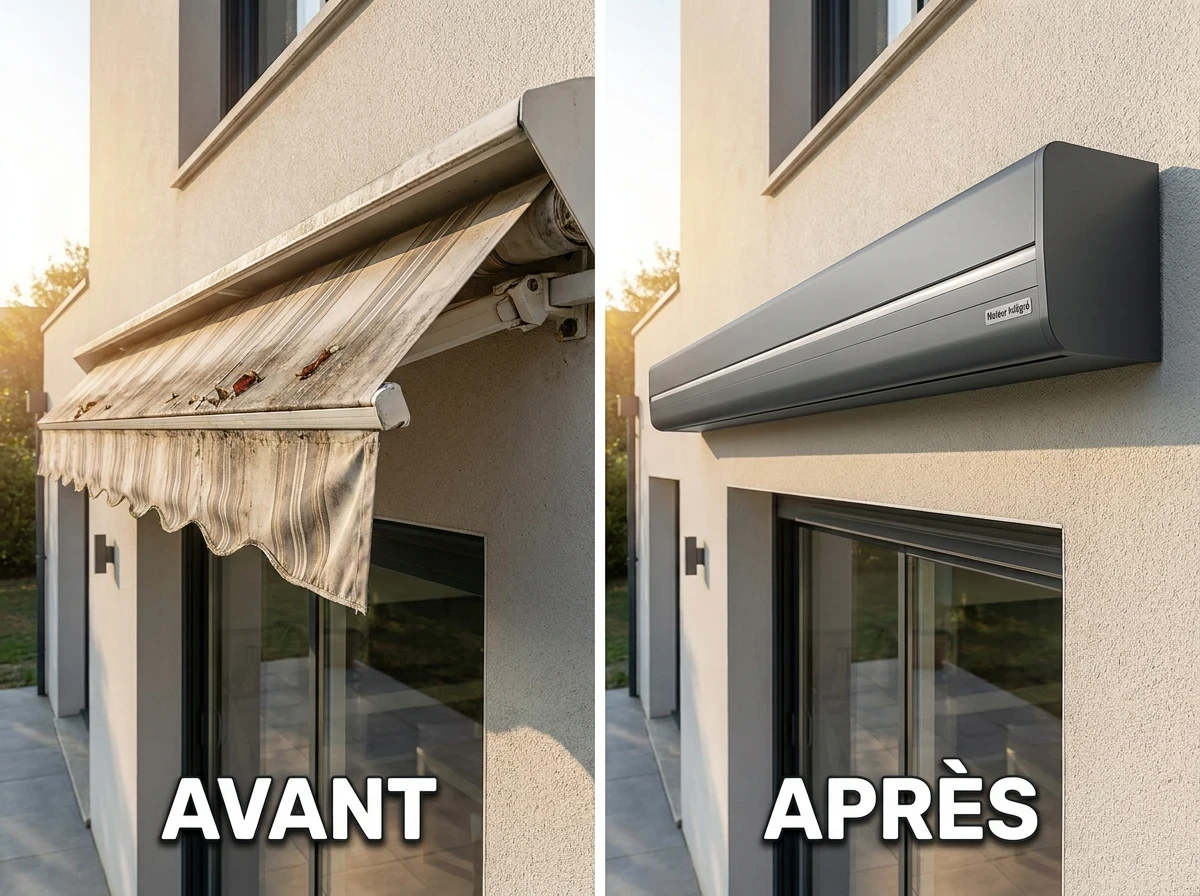 Store Banne Motorisé avec Coffre de Protection